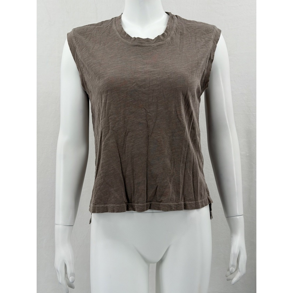 Rowan Top Womens Small Brown Savannah Muscle Tank Baby Slub Boxy Comfort Earthy